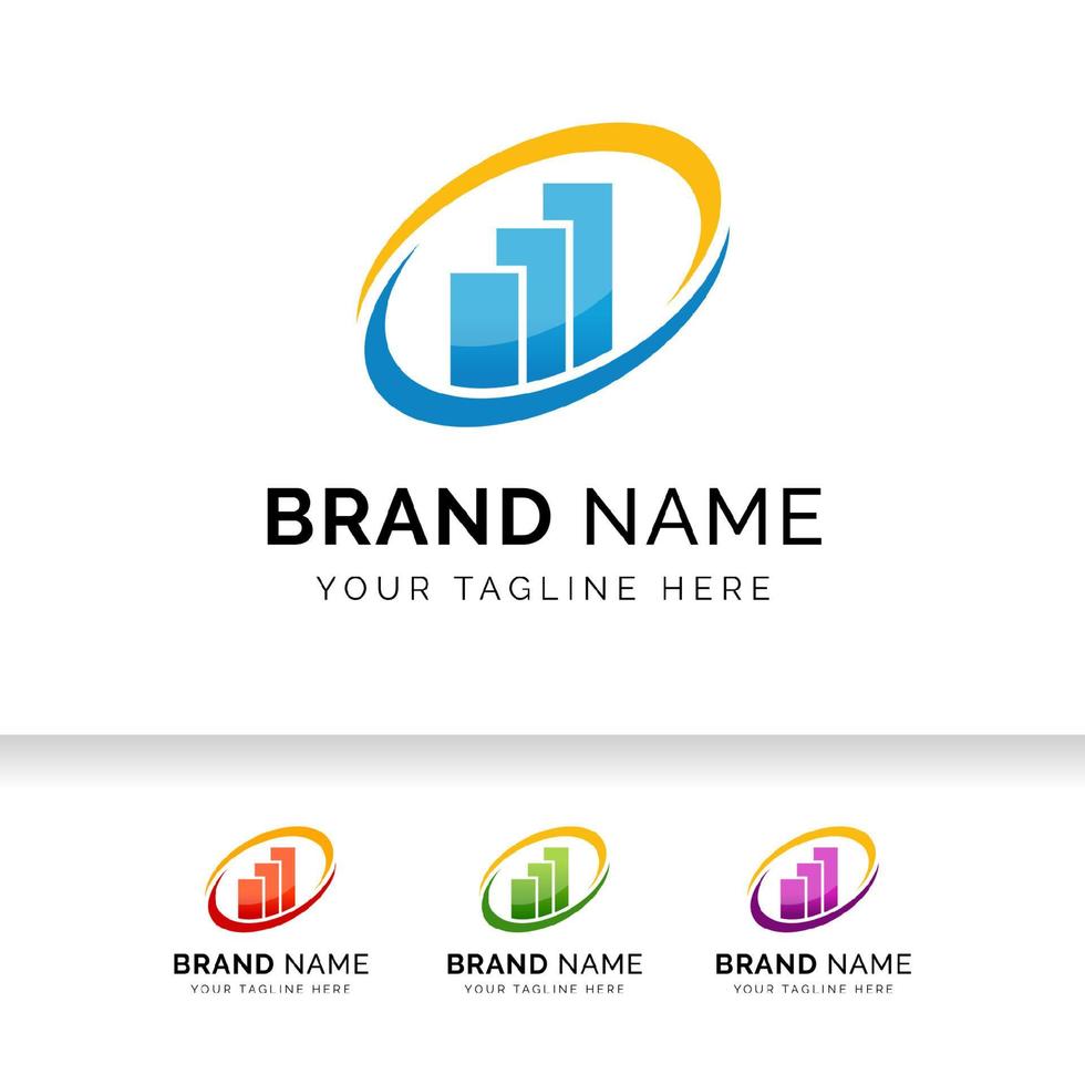 Business logo with bars and chart stock icon. Market Statistic logo. vector