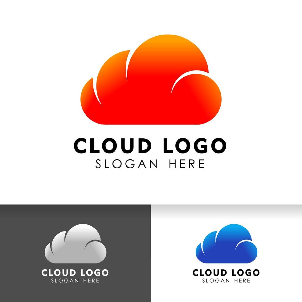 símbolo de icono de vector de plantilla de diseño de logotipo de nube.