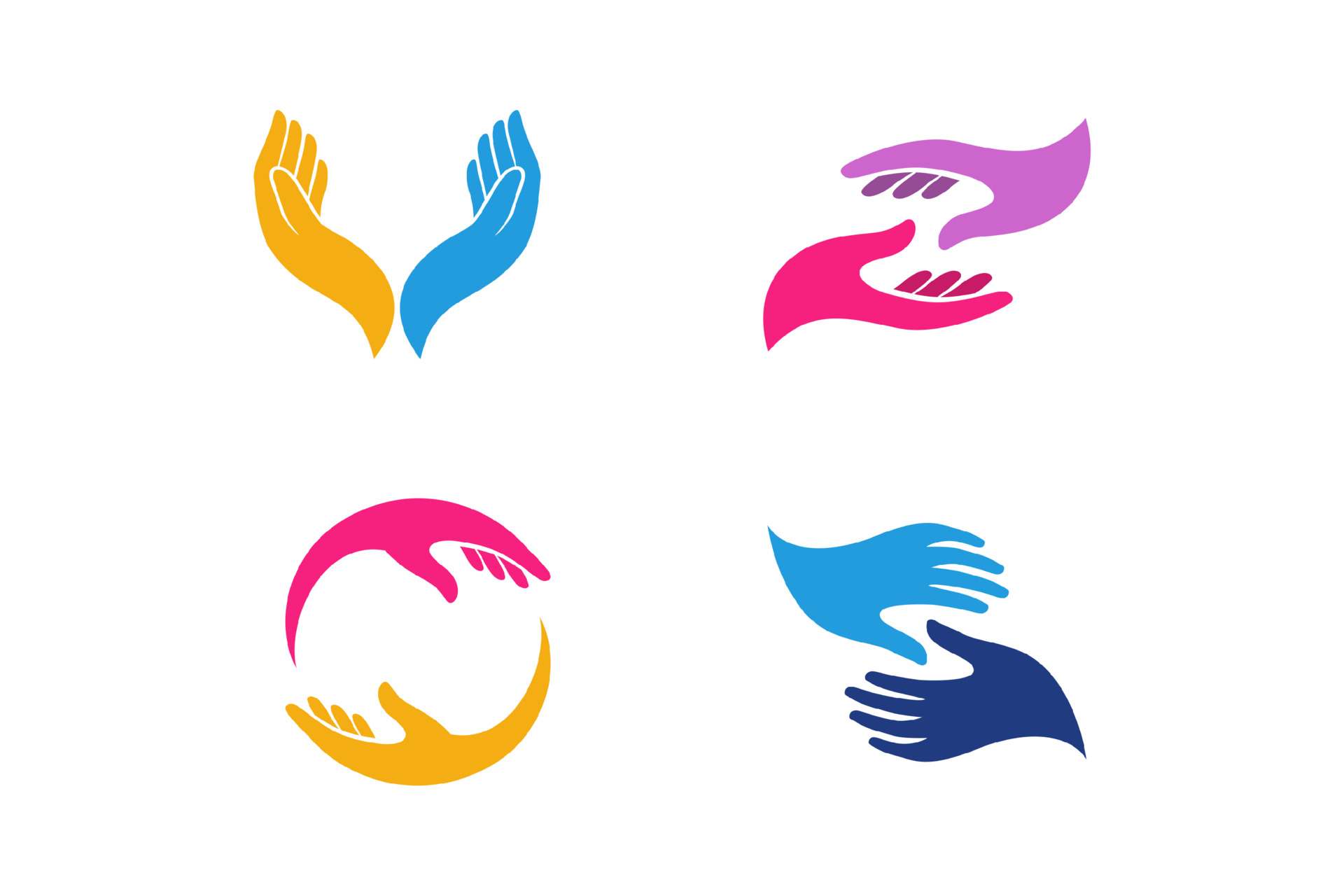 hand care logo design template. hand care vector icon illustration ...