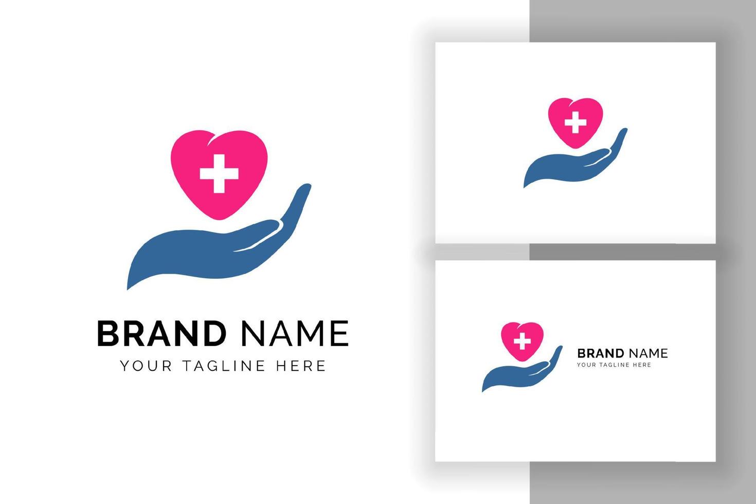 heart care logo design template vector icon illustration