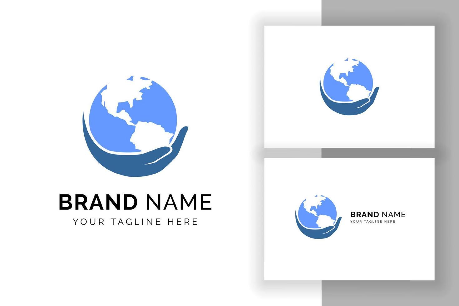 save earth logo design template. save globe logo vector icon