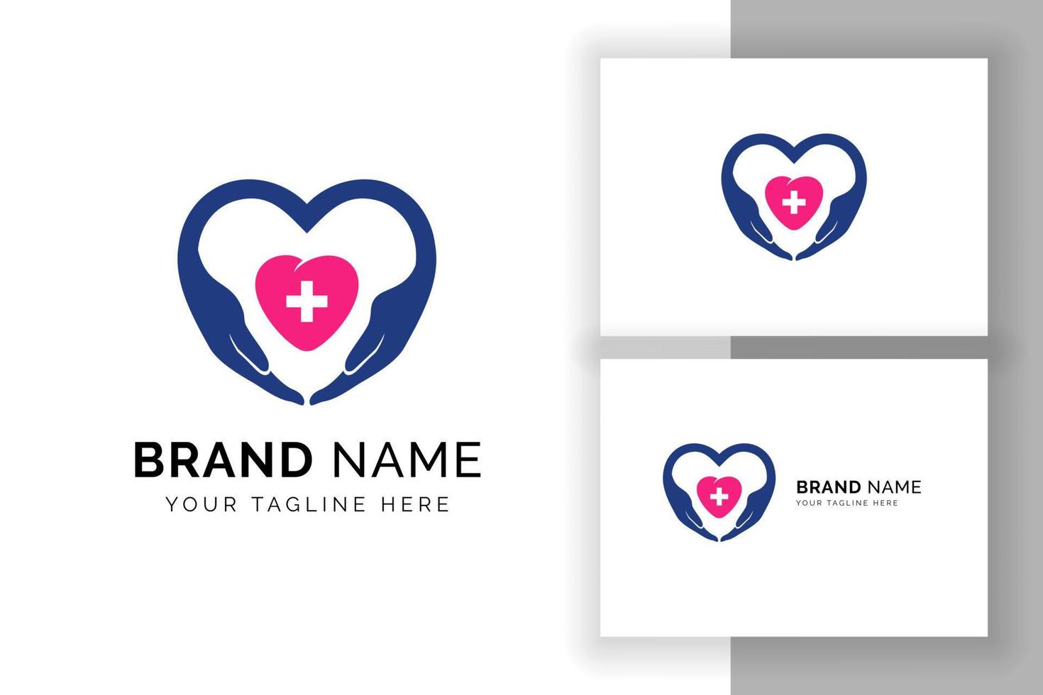 heart care logo design template vector icon illustration