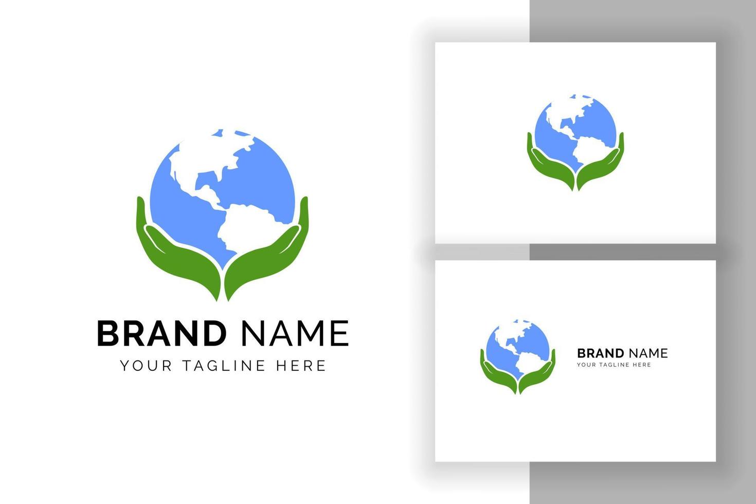 save earth logo design template. save globe logo vector icon