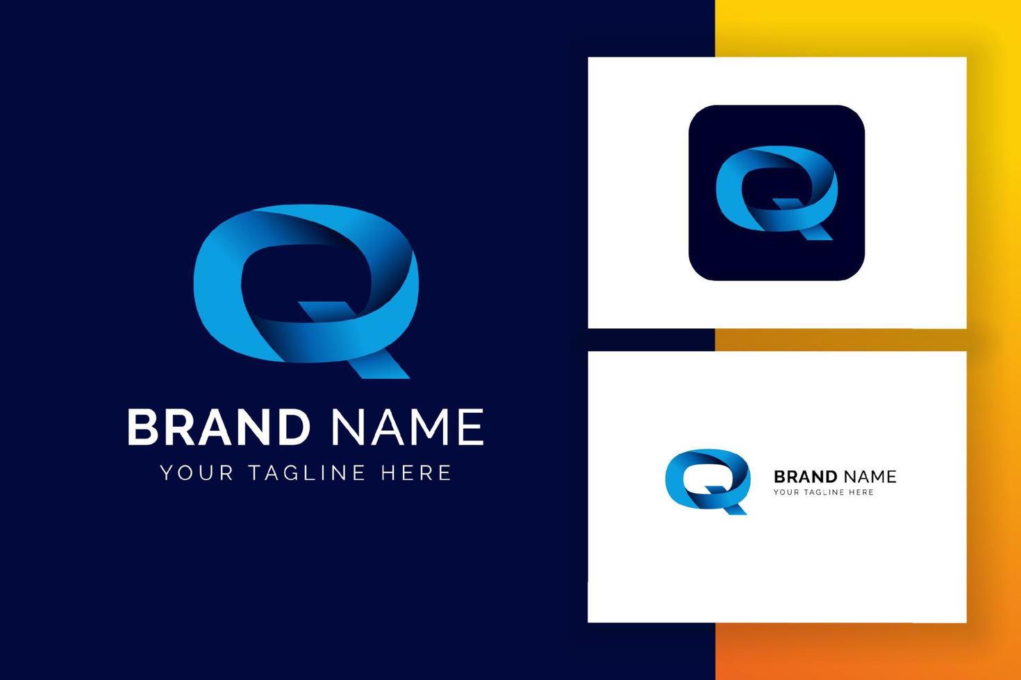 digital letter Q logo template. Colorful letter icon for technology vector