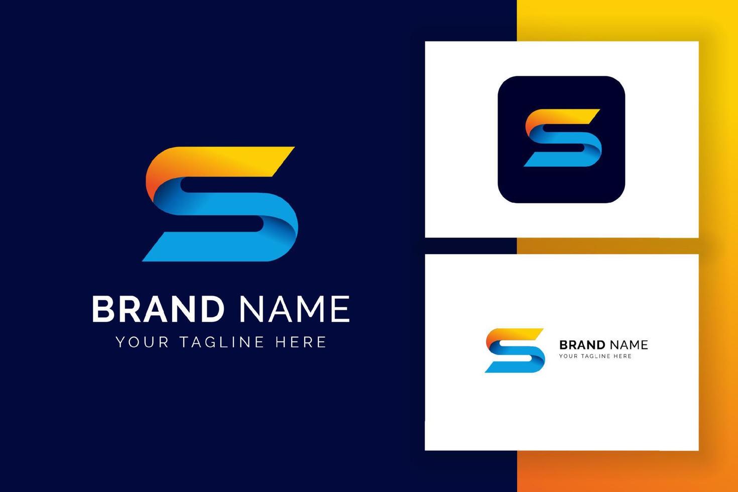 digital letter S logo template. Colorful letter icon for technology vector