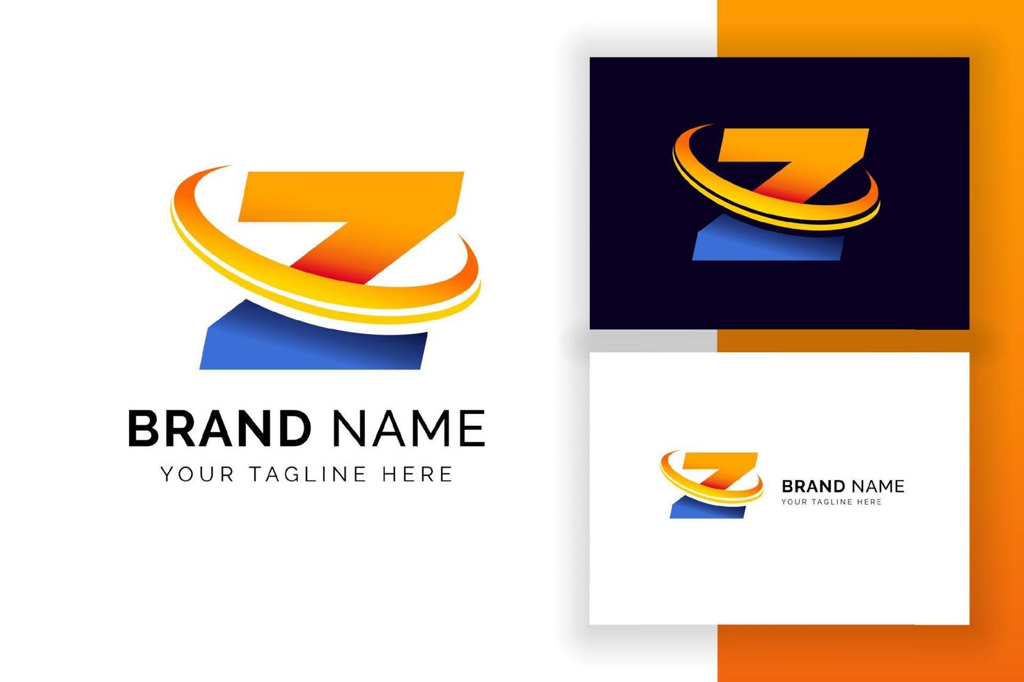 Digital letter Z Logo design template. Techno alphabet letter icon. vector