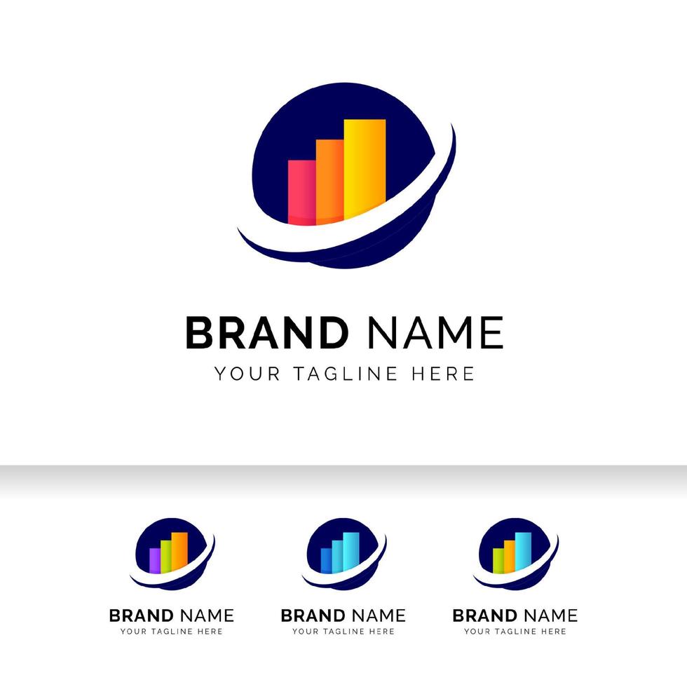 Growth up arrow business logo template. Market Statistic Report logo. vector