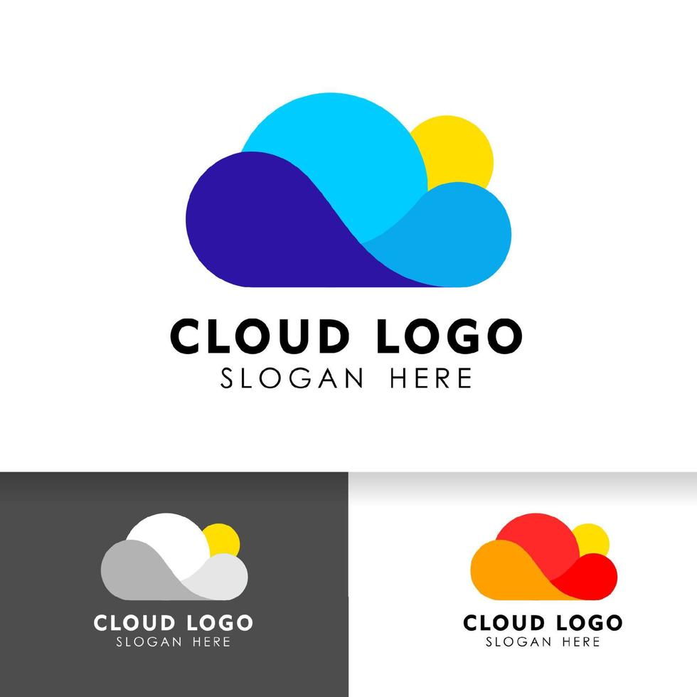 elemento de diseño de icono de nube soleada. diseño de logotipo de nube vector