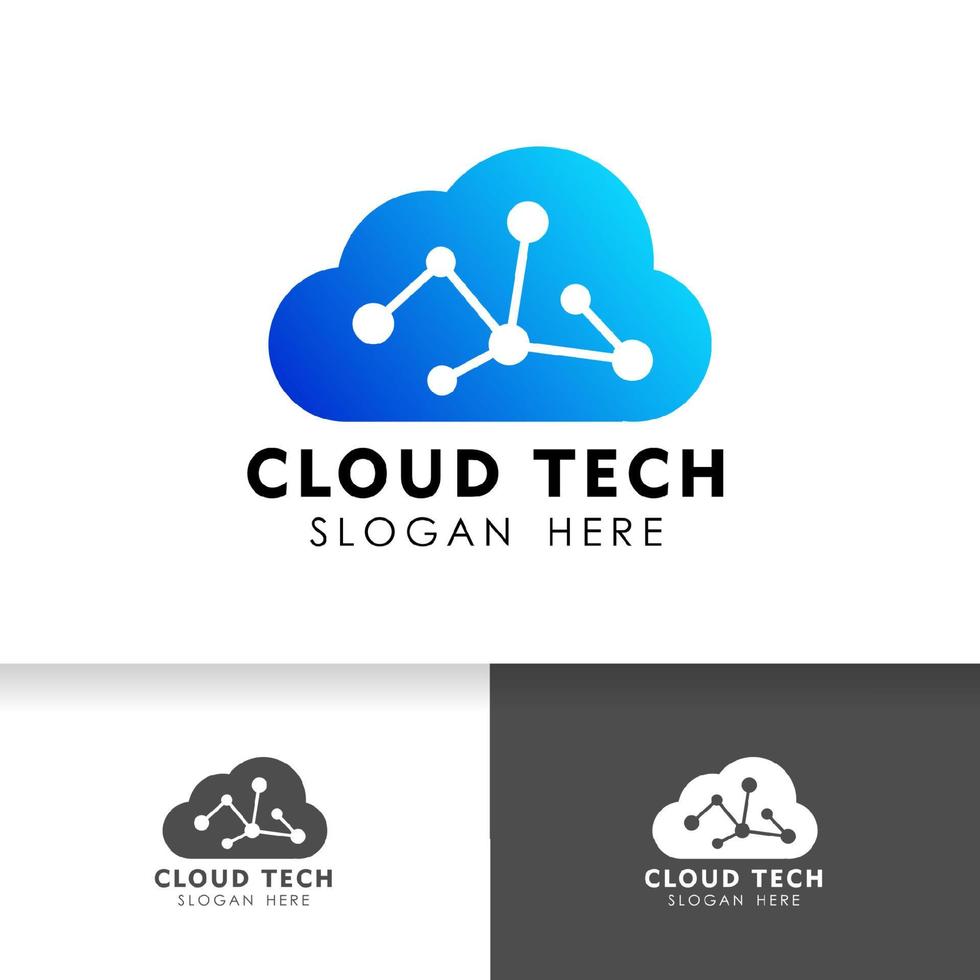 plantilla de diseño de logotipo de conexión en la nube. icono de vector de centro de nube.