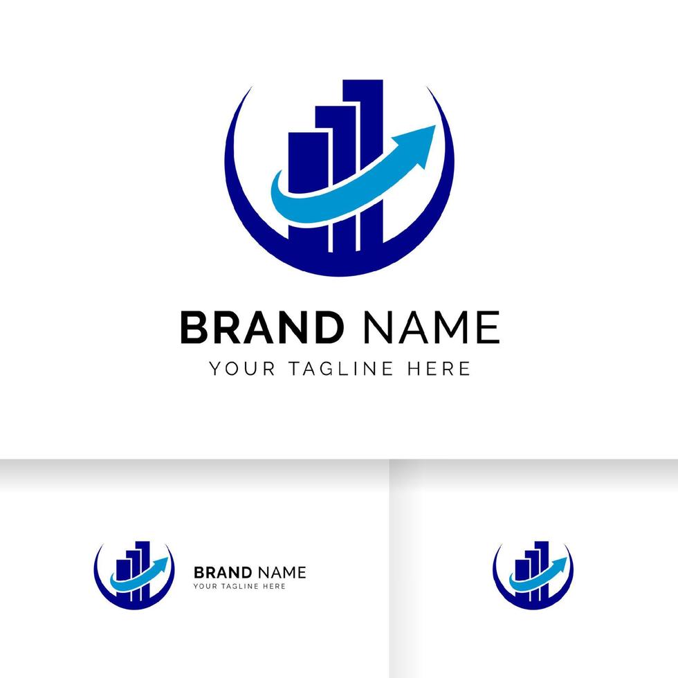 Growth up arrow business logo template. Market Statistic Report logo. vector