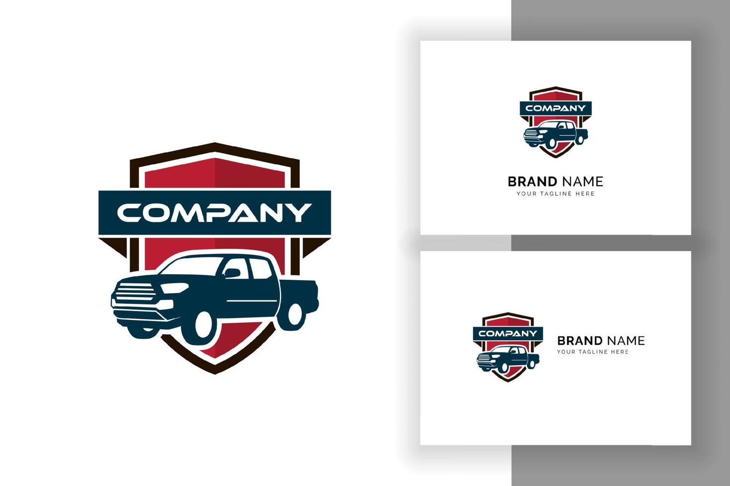 a classic vintage truck transportation emblem logo design template. vector