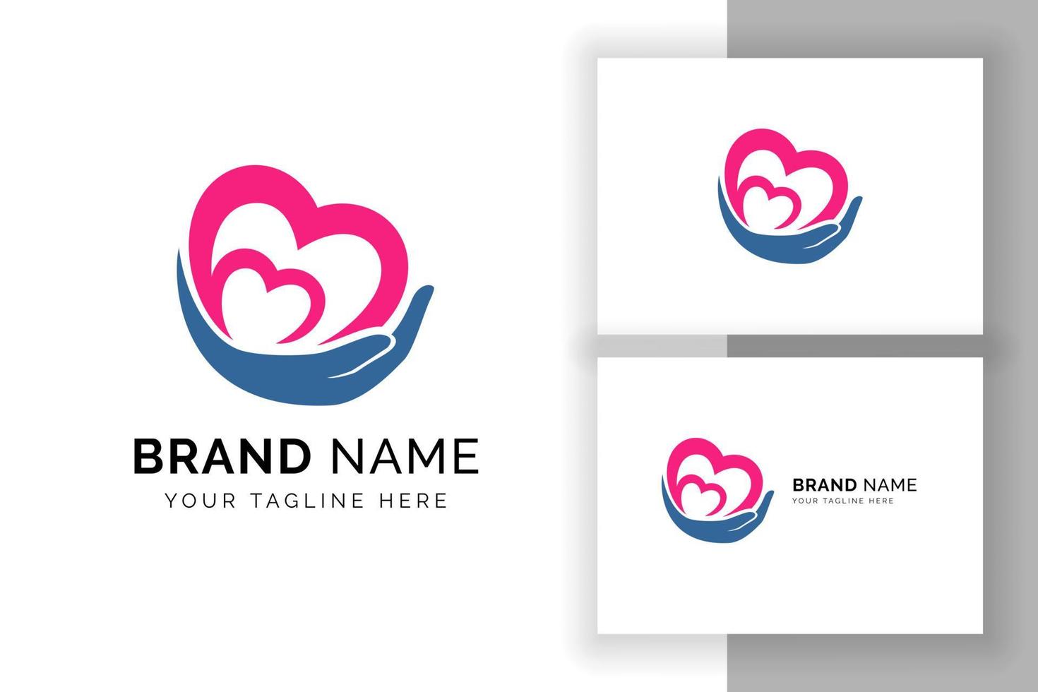 heart care logo design template vector icon illustration