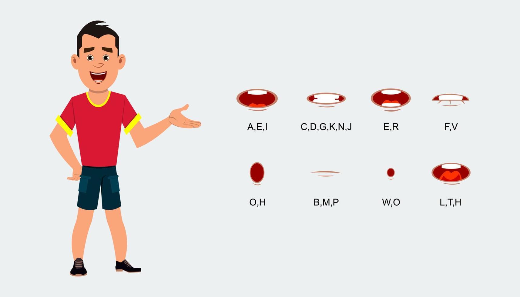 Character talking expression sheet. vector