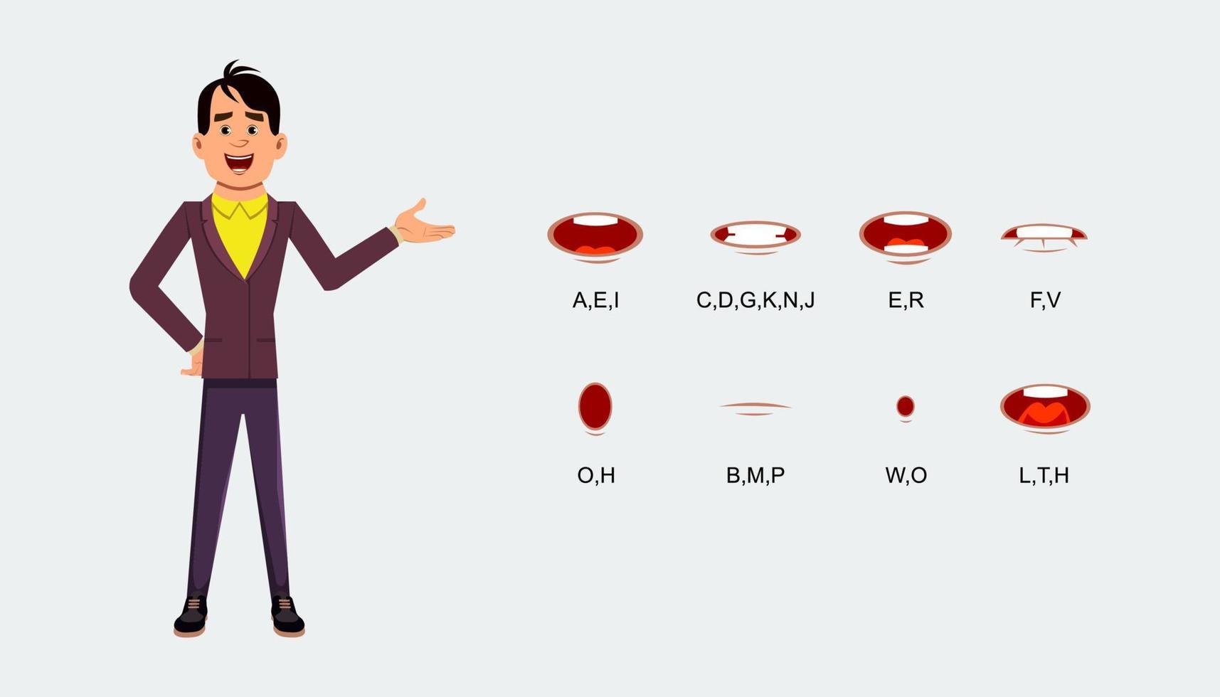 Character mouth lip sync set for animation. vector