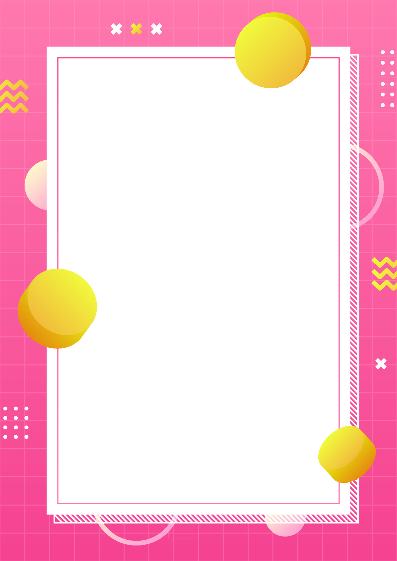 Pink gradient Memphis style background in A4 Scale Abstract creative