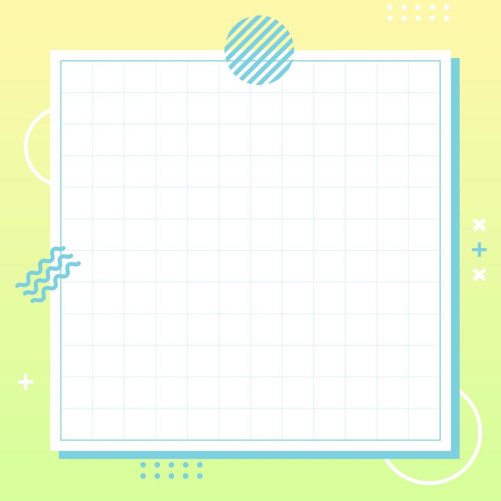 estilo de geometría de memphis verde pastel gratis en escala cuadrada fondo colorido abstracto creativo plantilla simple para publicidad con espacio de copia para texto ilustración de diseño gráfico lindo moderno de moda vector