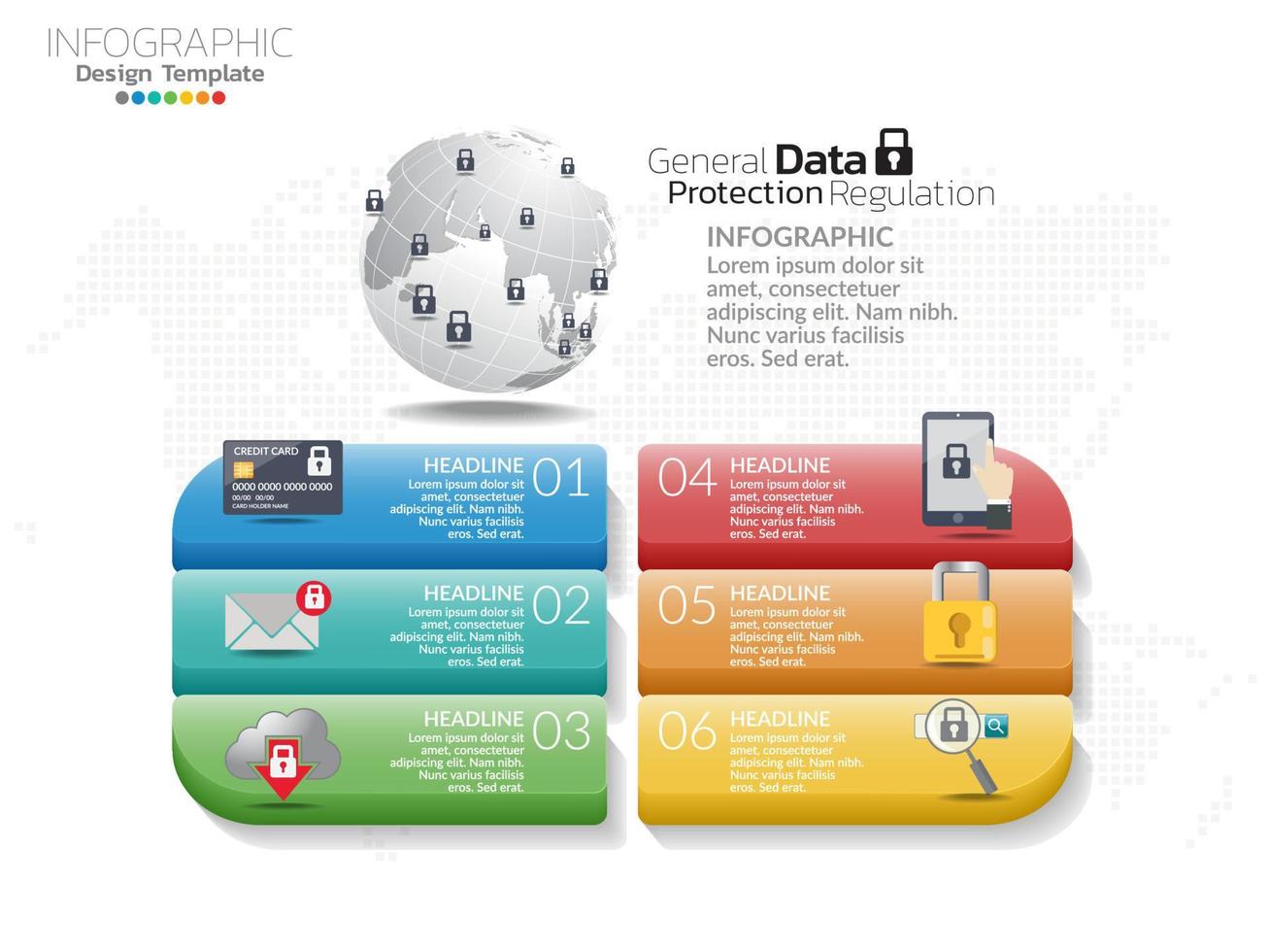 Security vector concept. Illustration of gdpr protection data, security privacy and regulation