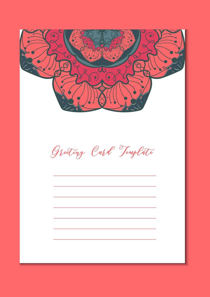 Mandala vintage template card vector