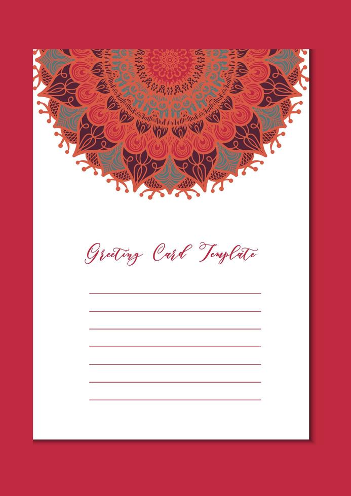 Mandala vintage template card vector