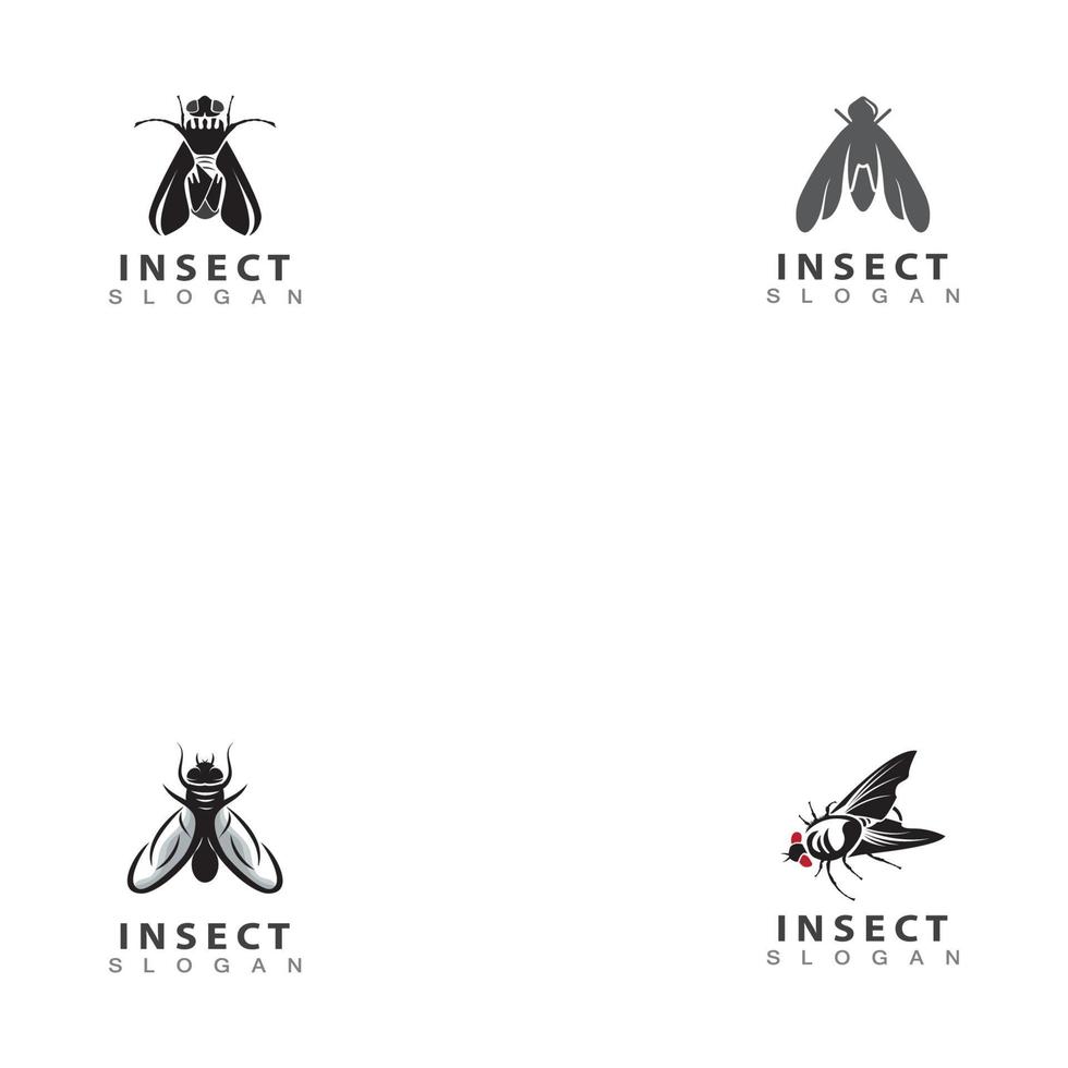 moscas insecto simple minimalista vector logo imagen diseño estilo