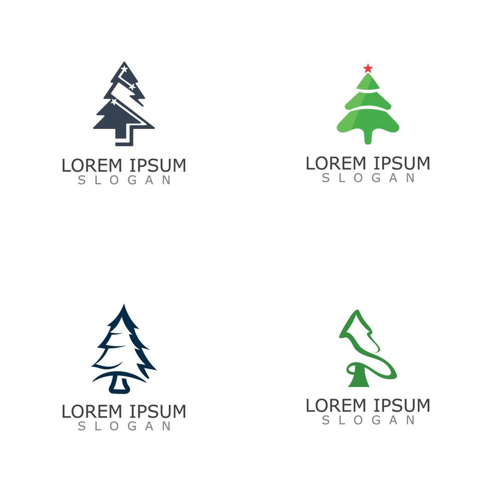 Christmas Tree Flat Icon forest or park simple vector nature image design