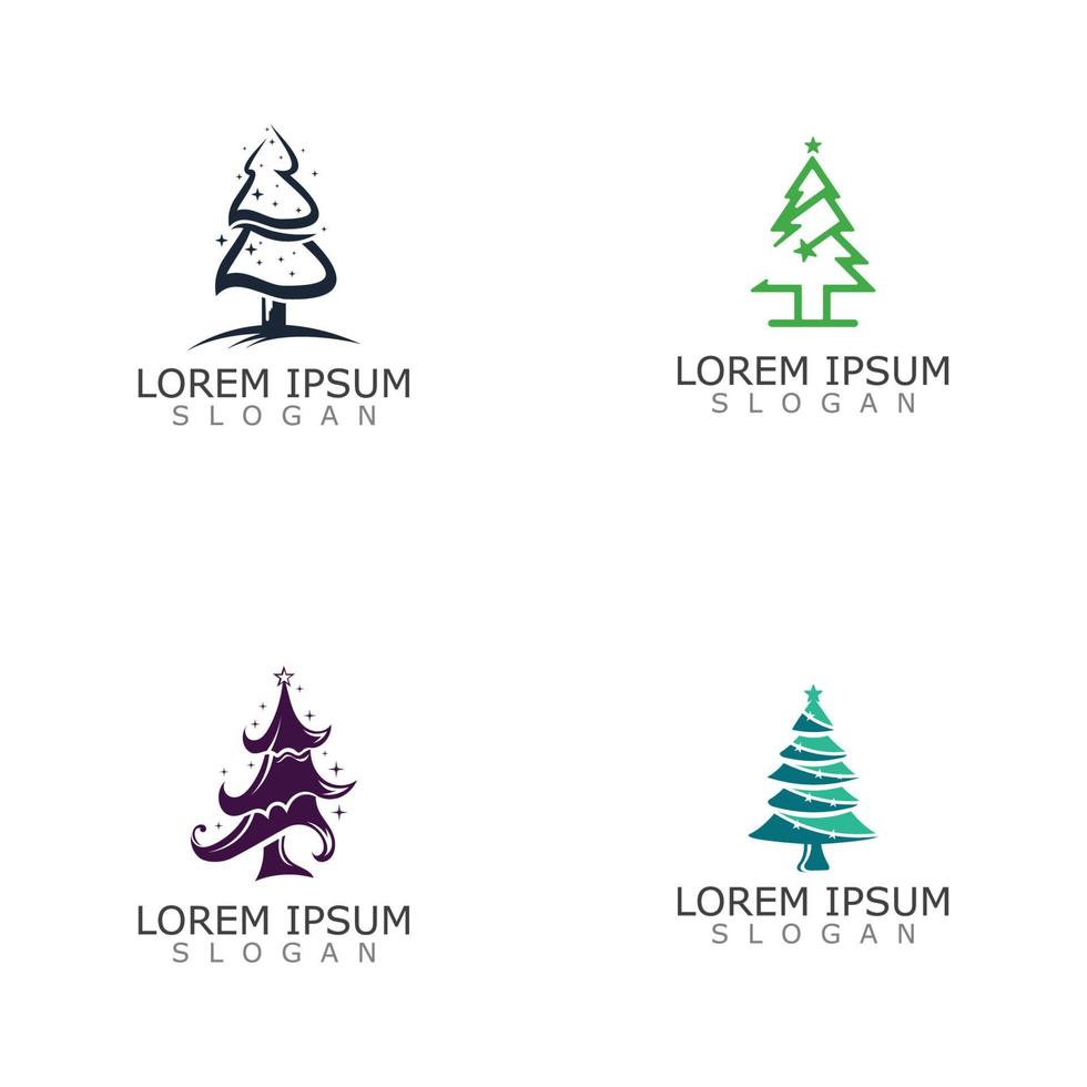Christmas Tree Flat Icon forest or park simple vector nature image design