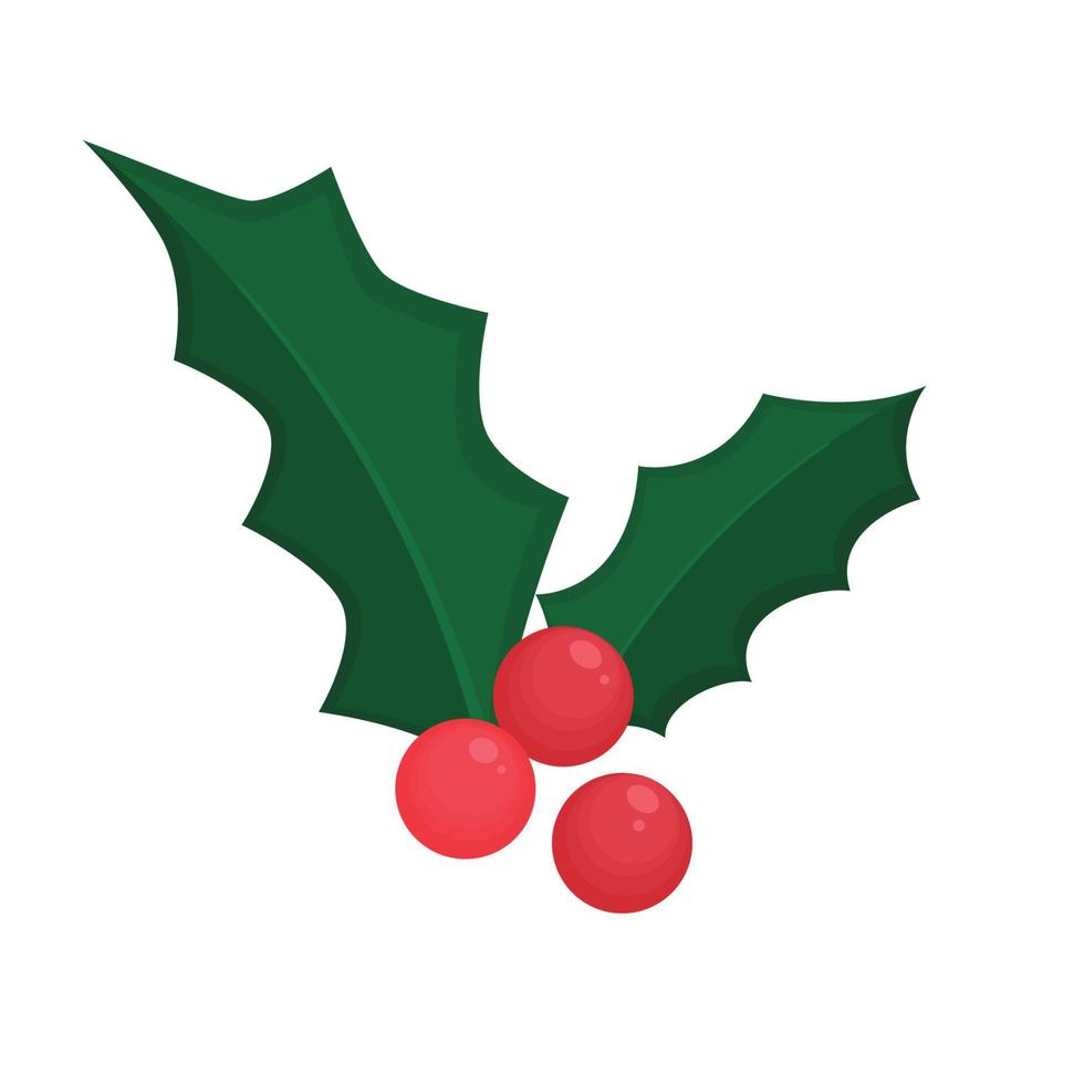 Branch of mistletoe. Stylized icon of botany. vector