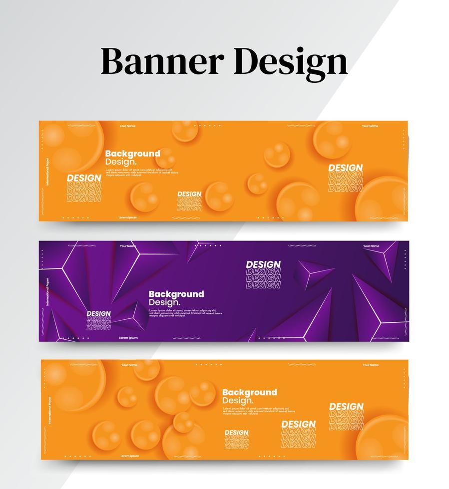 Set of abstract banner design web templates, horizontal header web banner. Modern abstract cover header background for website design, Social Media Cover advertising banner, flyer, invitation card vector