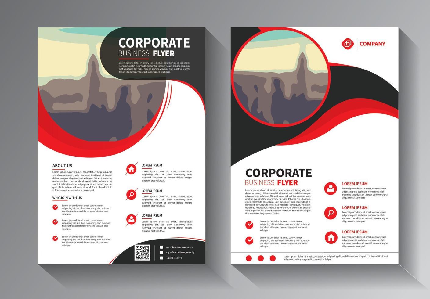 flyer template for annual report with modern concepy vector