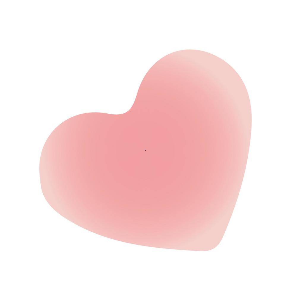 Cute pink heart isolated on a white background. Cartoon vector