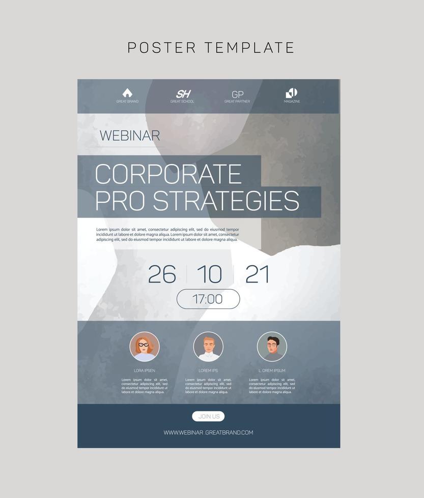 Vector template for social media and web formats, brand identity collection