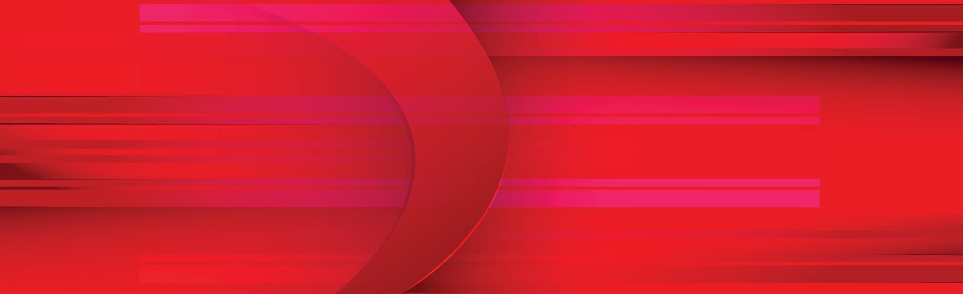 Volumetric lines on a red background - panoramic Vector background