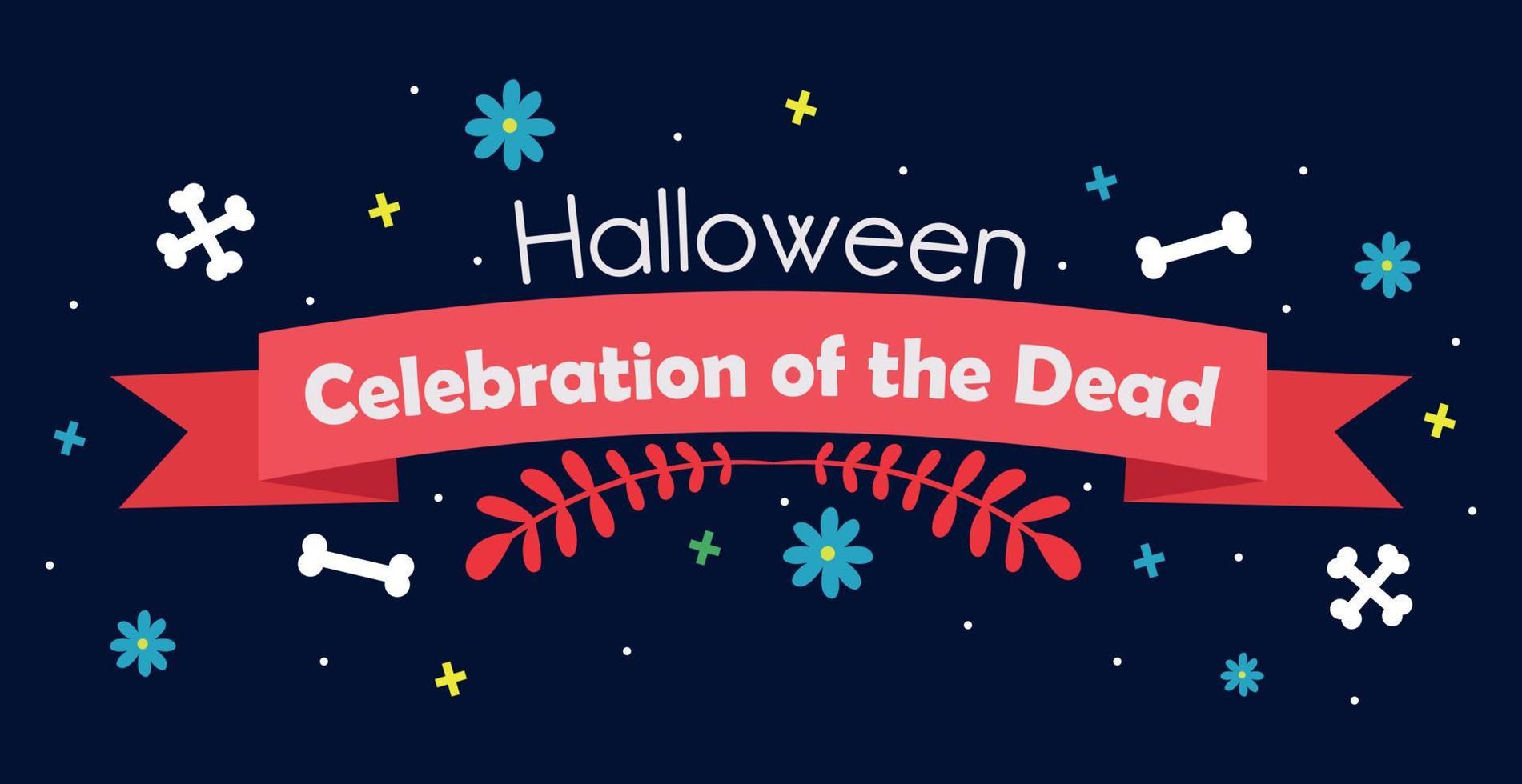 Colorful bright web banner congratulations on the holiday Halloween, night of the monsters vector