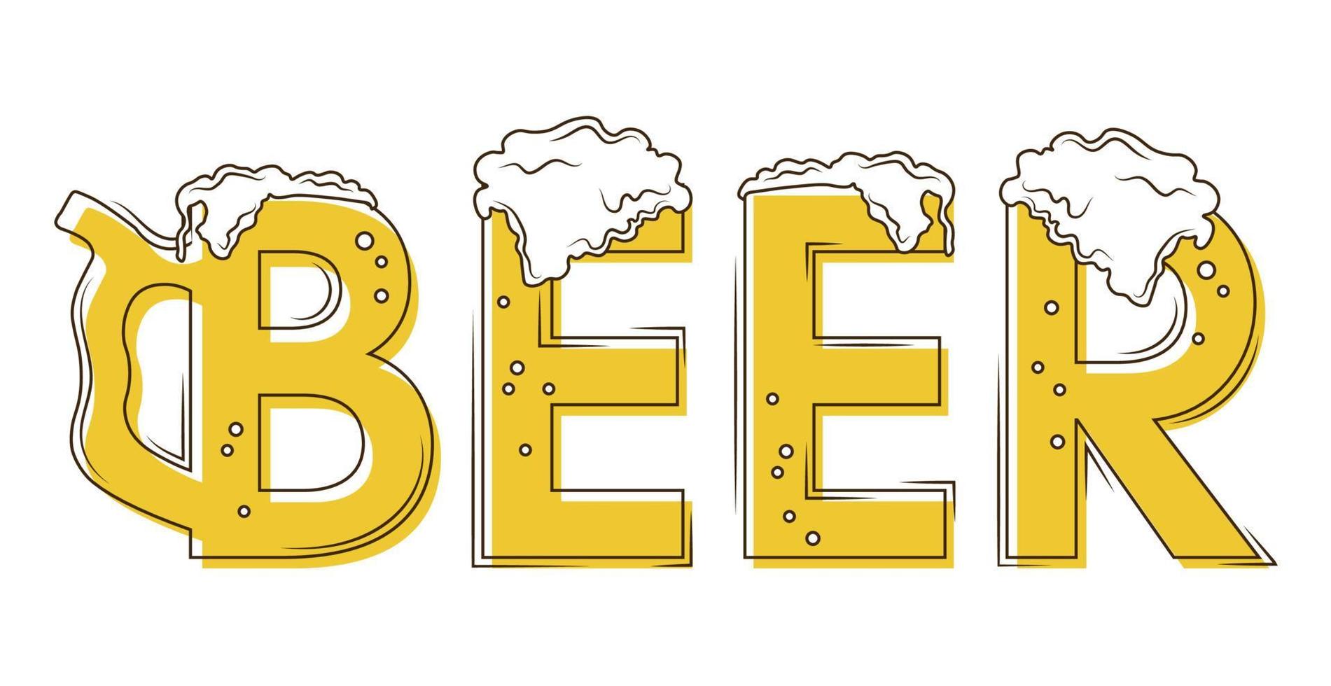 Logo word stylized as beer industry - Vector