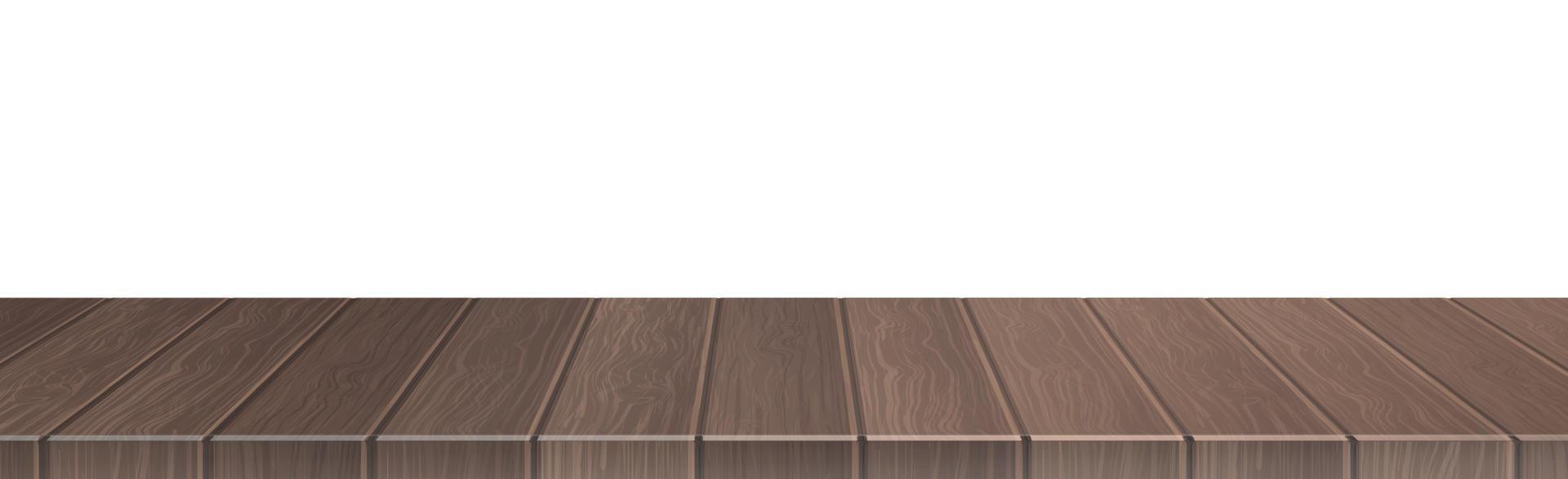Large table top, solid wood texture, white background - Vector