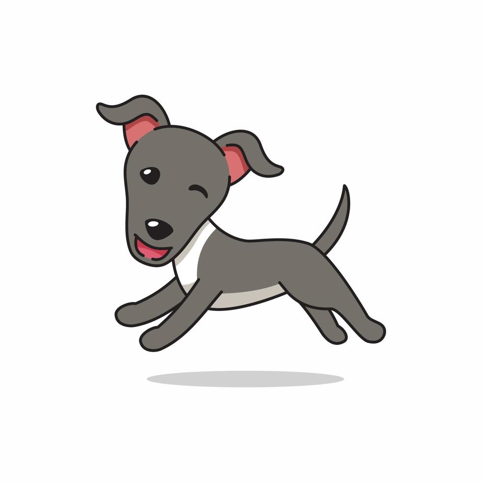 Vector cartoon character happy greyhound dog running