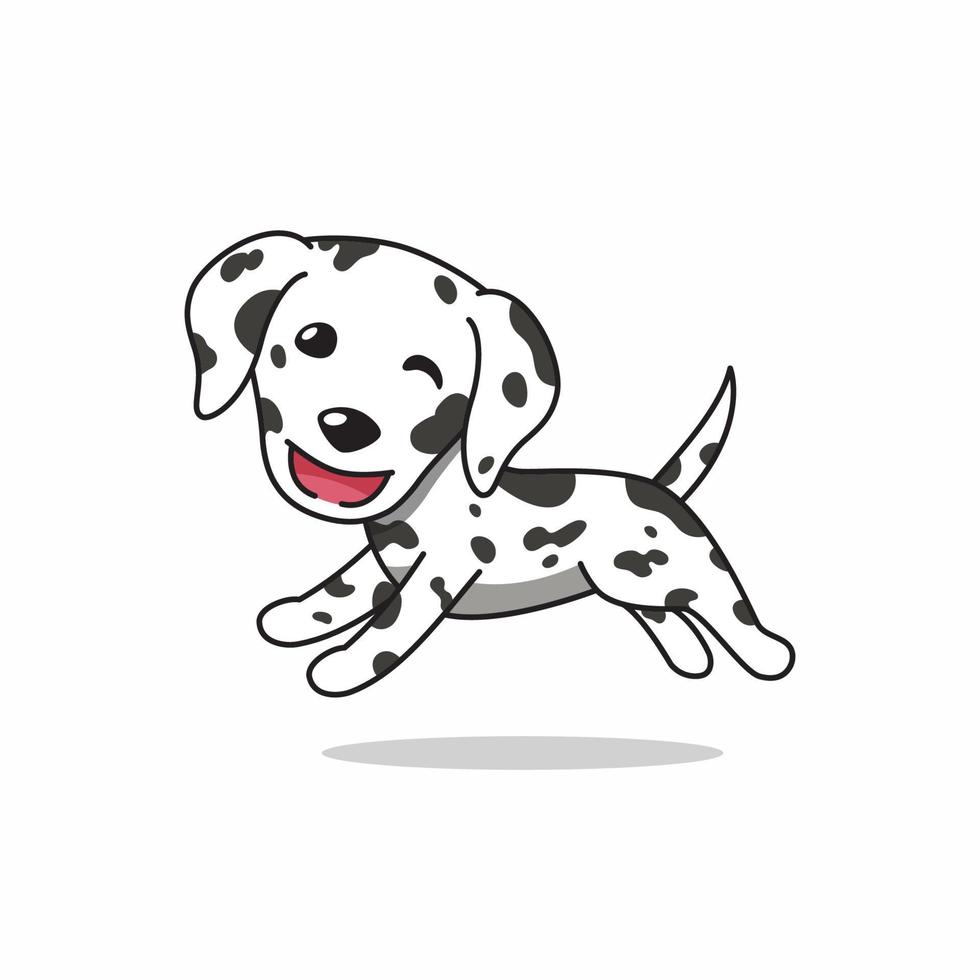 vector de personaje de dibujos animados feliz perro dálmata corriendo