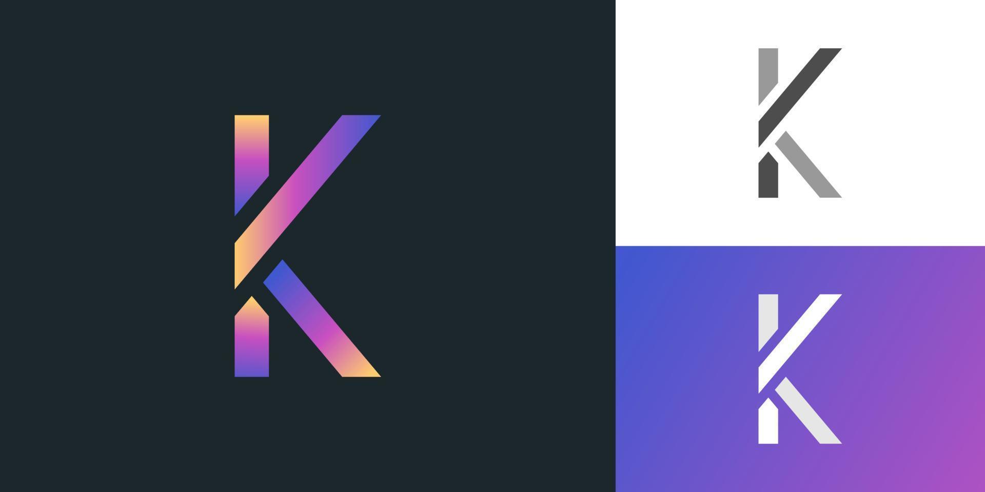 Letter K Logo Design Template in Colorful Modern Concept. Initial K Logo. Graphic Alphabet Symbol for Corporate Business Identity vector