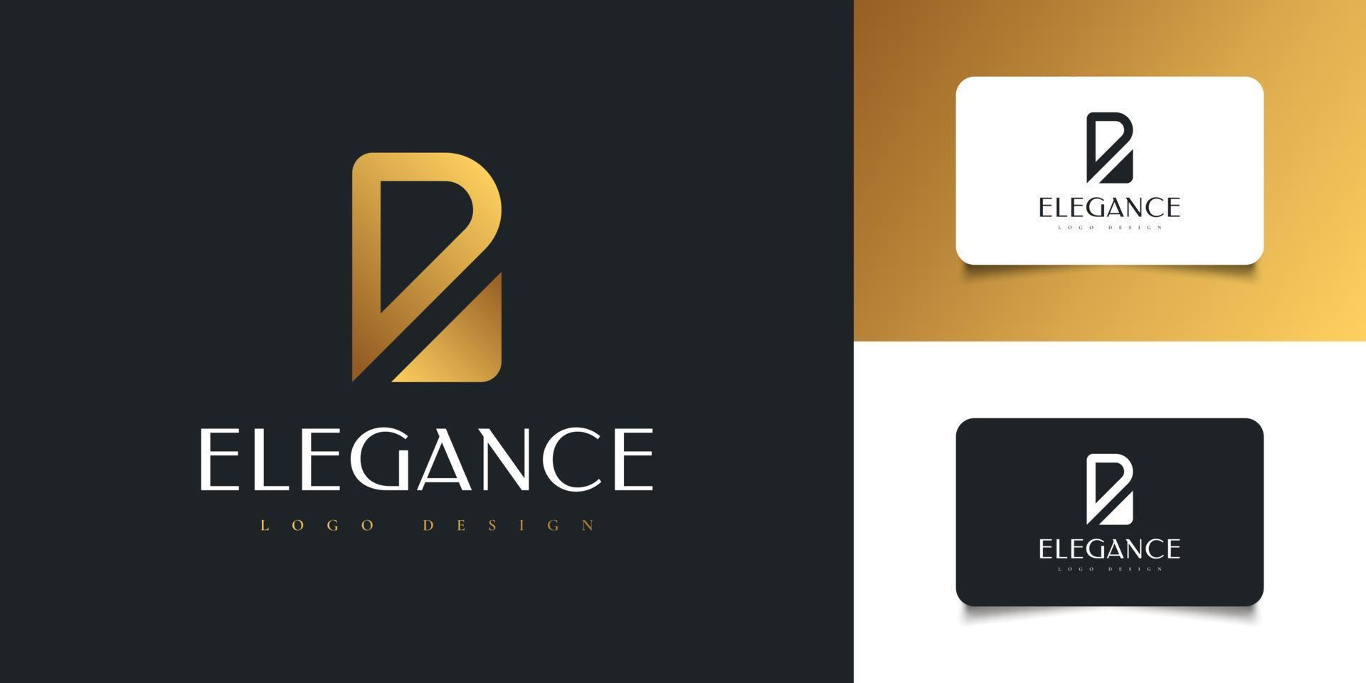 Diseño de logotipo letra b abstracto y elegante en degradado dorado. símbolo del alfabeto gráfico para la identidad empresarial corporativa vector