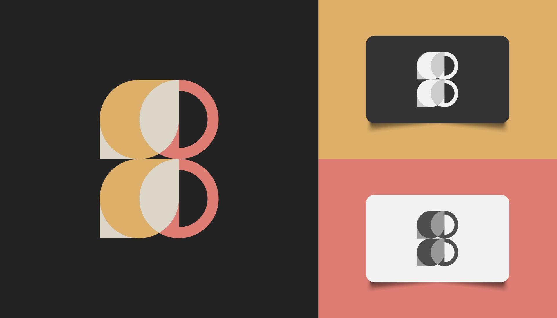 Abstract and Minimalist Letter B Logo Design in Flat Color Concept