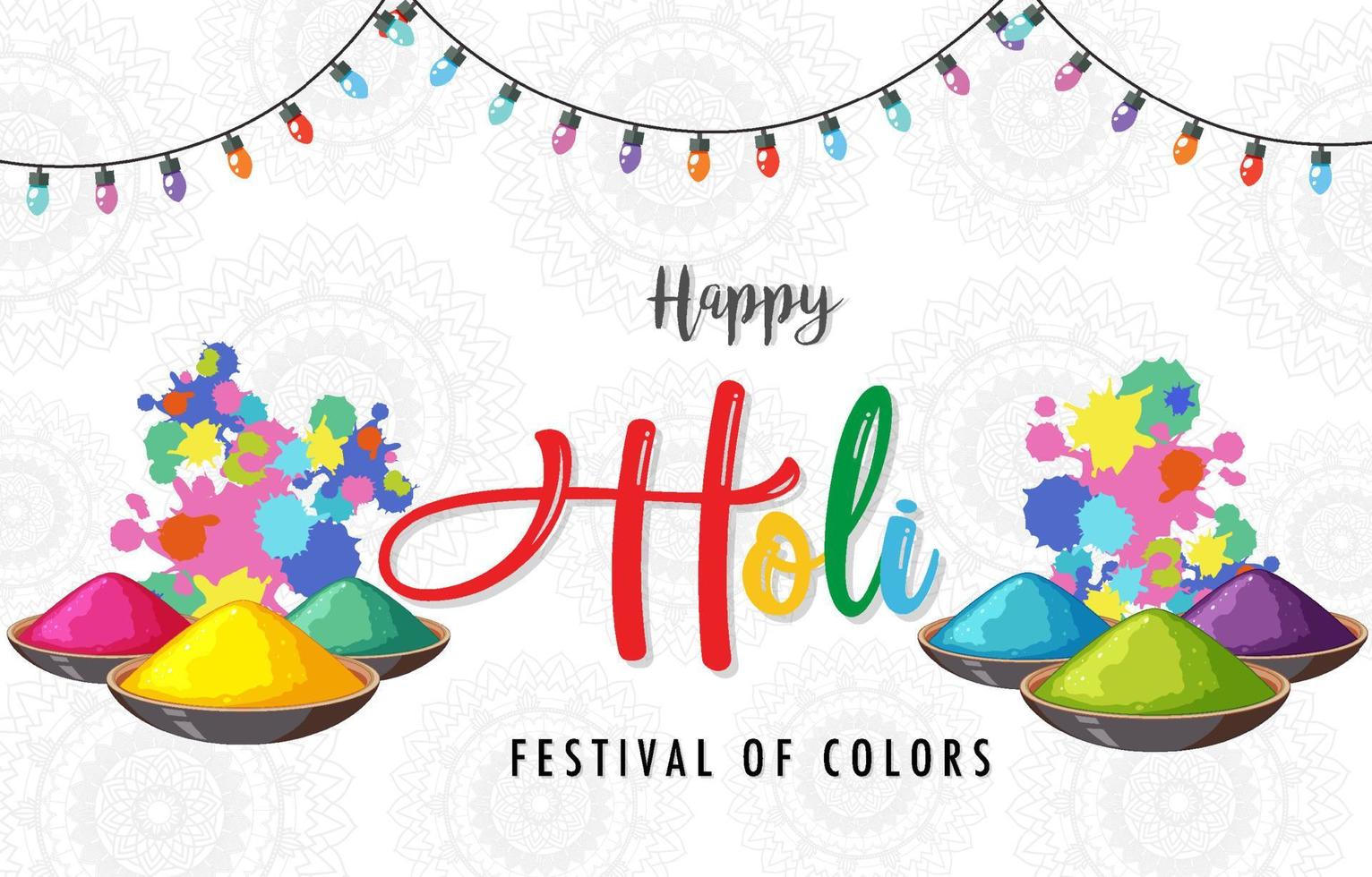 Holi Indian festival poster design vector