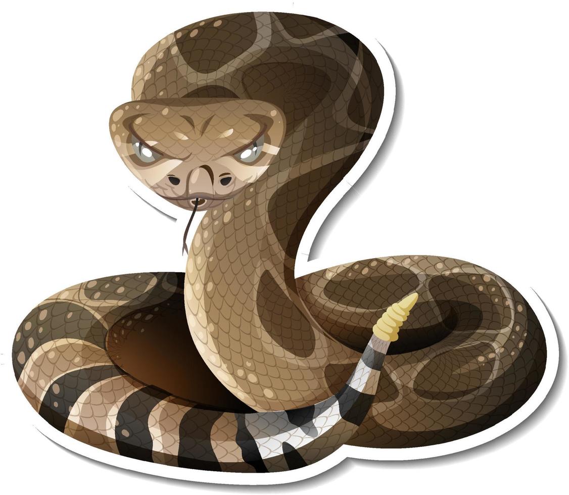 A sticker template of snake cartoon character vector