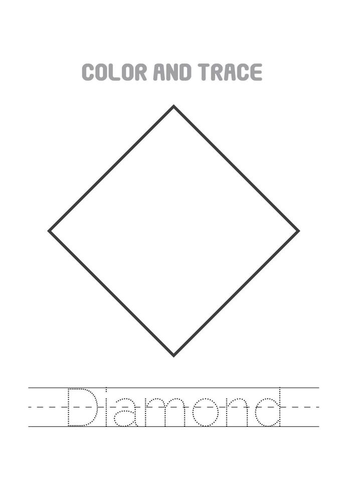 Shapes Tracing Coloring Pages Preschool Activity vector