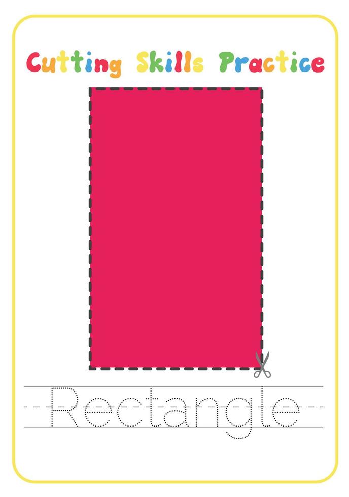 Printable Shapes Cutting Skills Preschool Activity vector