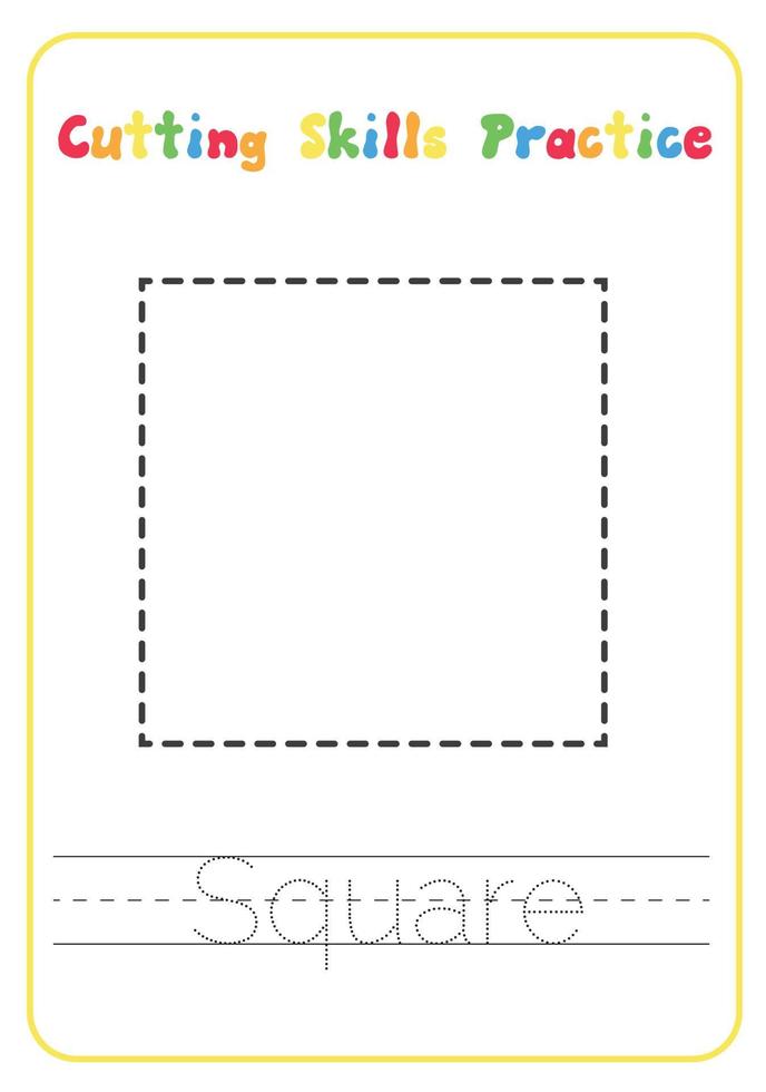 Printable Shapes Cutting Skills Preschool Activity vector