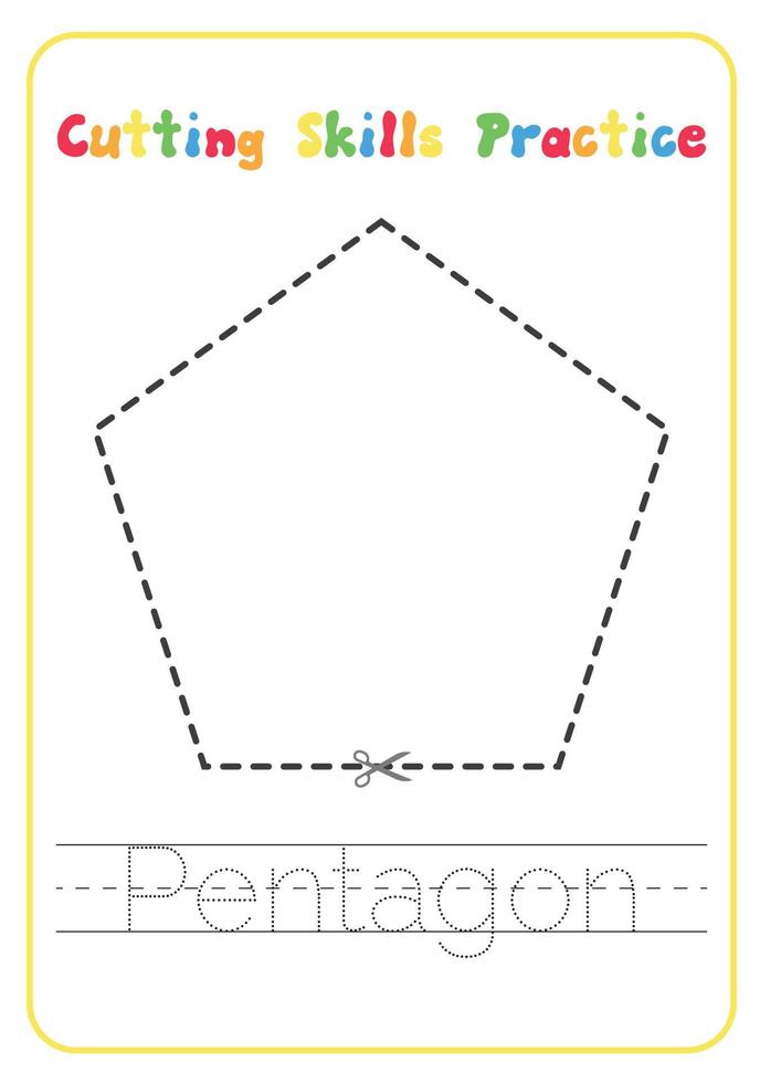 Printable Shapes Cutting Skills Preschool Activity vector