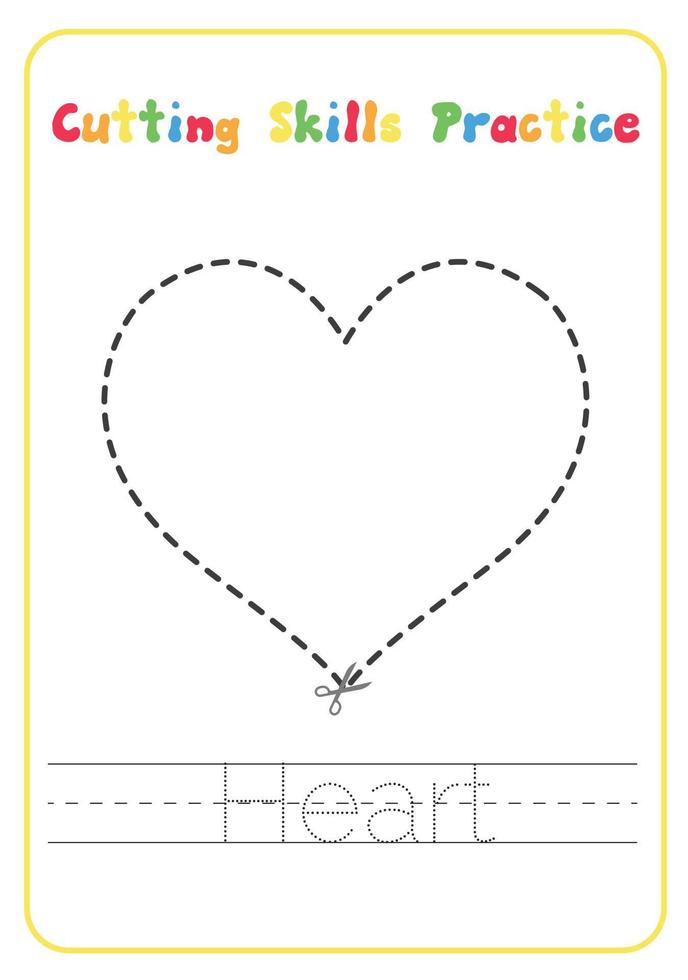 Printable Shapes Cutting Skills Preschool Activity vector