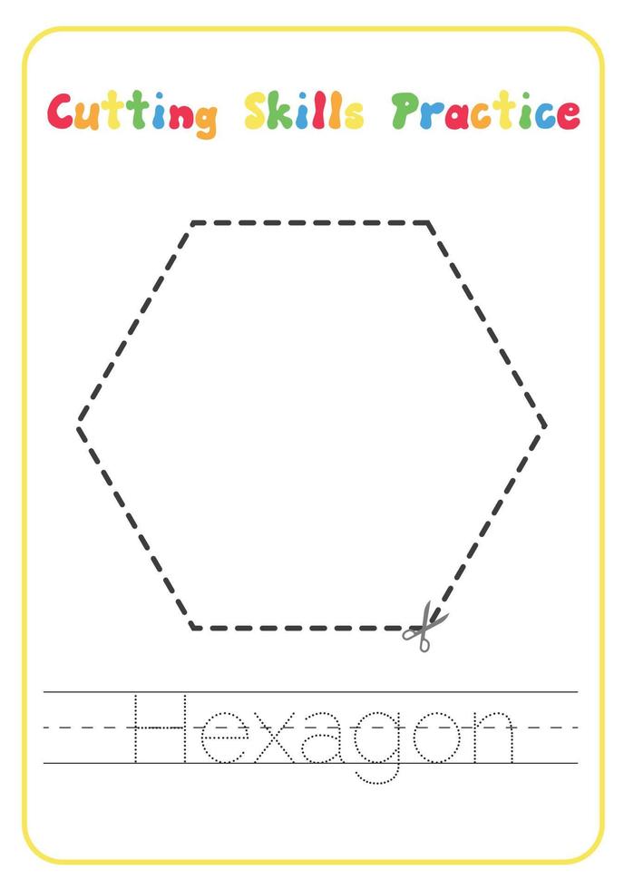 Printable Shapes Cutting Skills Preschool Activity vector