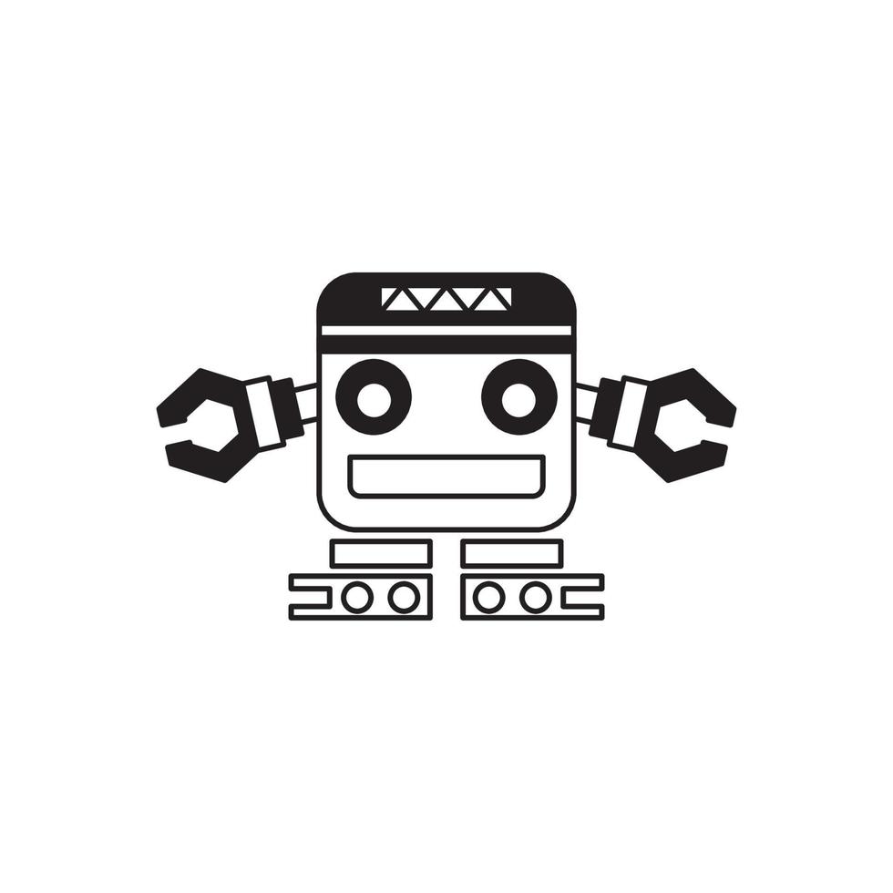 robots delinean el icono de vector. Icono de robots negros de línea delgada, ilustración vectorial simple de elemento plano del concepto de inteligencia artificial editable aislado sobre fondo blanco. vector