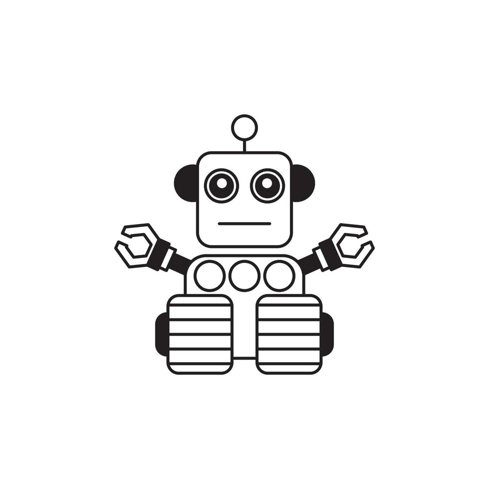 Robots outline vector icon. Thin line black robots icon, flat vector simple element illustration from editable artificial intelligence concept isolated on white background